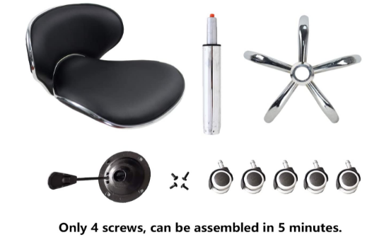 Height Adjustable Swivel Chair with Low Backrest for Comfortable Office Seating and Easy Mobility