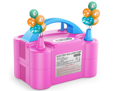 Electric Balloon Pump with Double Nozzle for fast and efficient balloon inflation, ideal for parties, events, and decorations.