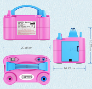Electric Balloon Pump with Double Nozzle for fast and efficient balloon inflation, ideal for parties, events, and decorations.