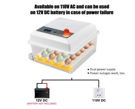 Automatic 16 Egg Incubator with Temperature Control – Brooding Machine for Chicken, Duck, Bird, &amp; Goose Eggs