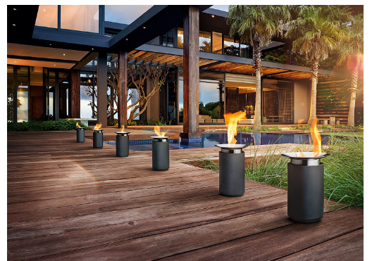 Gel Fire Pit with Extinguisher, Safe Outdoor Tabletop Fire Feature for Patio and Garden