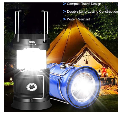 USB and Solar Rechargeable Camping Lantern