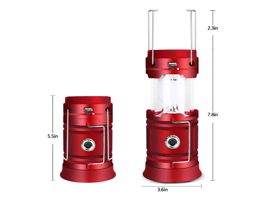 USB and Solar Rechargeable Camping Lantern