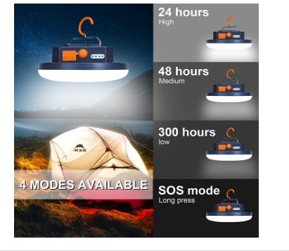 Camping Lantern with 9900mAh Rechargeable Battery, Magnetic Base, USB Charging, and Ultra-Bright LED for Outdoor Adventures