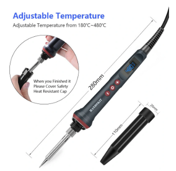 Handskit 90W LED Digital Soldering Iron Kit 110V/220V with Adjustable Temperature for Precision Electronics Repair