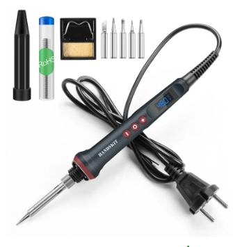 Handskit 90W LED Digital Soldering Iron Kit 110V/220V with Adjustable Temperature for Precision Electronics Repair