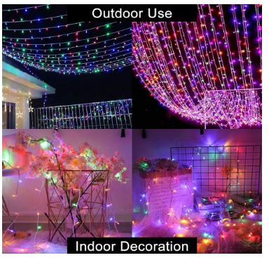 String Lights 20m 200 LED Plug in,16 Multi Colour Changing