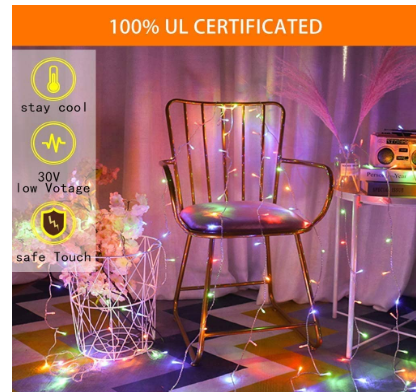 Christmas Tree Light Curtain, 400 LEDs, 16 Strands, Holiday Decoration