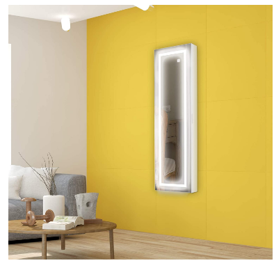 Wall Mounted Jewellery Cabinet with Frameless Mirror