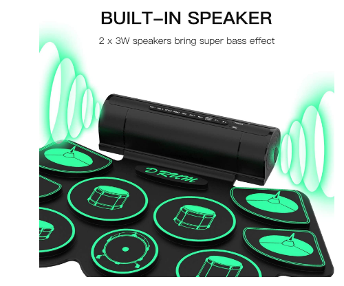 Electronic Drum Kit – Roll-Up Drum Set Supporting DTX Kits with Hand Percussion and Portable Design
