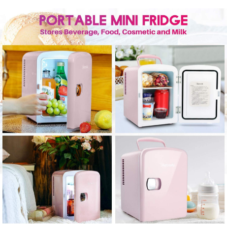 Mini Portable Car Fridge 4L 12V / 220V, Electric Hot / Cold