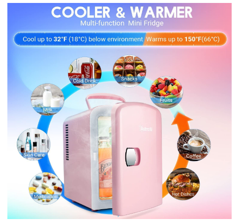 Mini Portable Car Fridge 4L 12V / 220V, Electric Hot / Cold