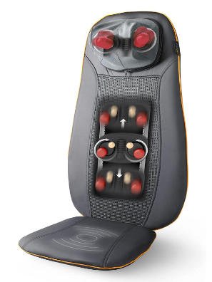 Electric massage seat pad with 3 massage zones, heat function