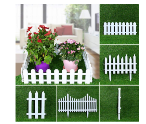 Set of 6 Plastic Wood Effect Garden Border