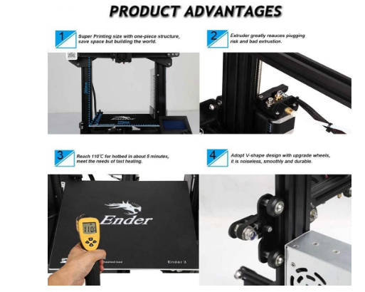 DIY Aluminum 3D Printer Creality Ender 220 x 220 x 270 mm with Precision Printing for Home and Professional Use