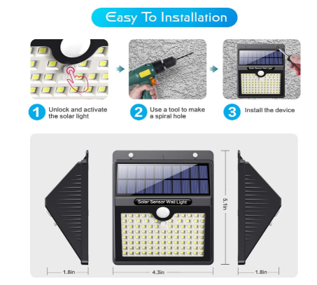 Solar waterproof lights for outdoor use with motion sensor