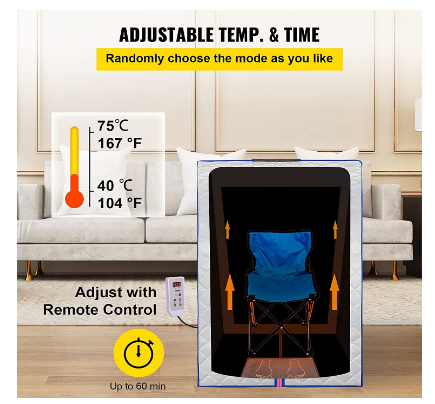 Portable Heater 1000 W Sauna Box Indoor Folding
