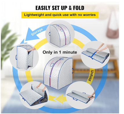 Portable Heater 1000 W Sauna Box Indoor Folding