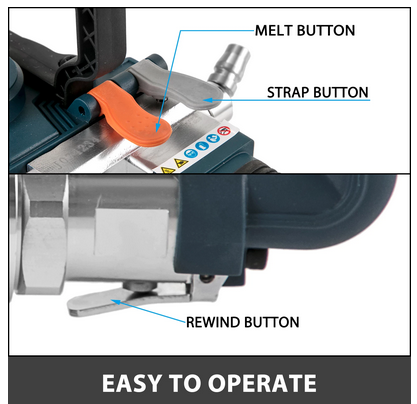Handheld Pneumatic Strapping Machine with 3500N Max Tension for Heavy-Duty Packaging and Binding