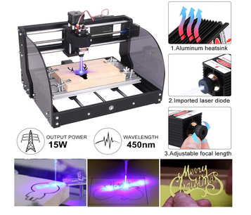 Upgraded 2 in 1 CNC 3018 Pro CNC Milling Machine with 3 W Power Module 3 Axis GRBL Laser Engraving Machine