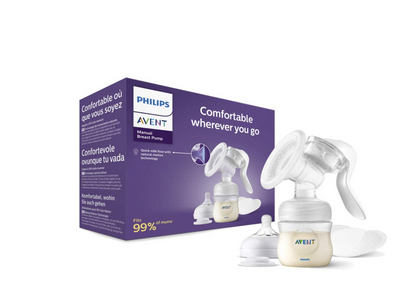 Manual Breast Pump with 125ml Bottle - Transparent