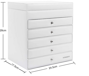 Large Jewelry Organizer Storage Boxes with 5 Drawers and Mirror