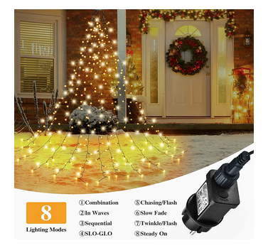 Christmas Tree Light Curtain 400 LEDs 16 Strands Christmas