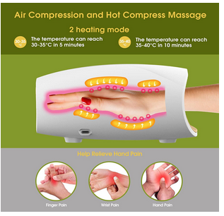 Electric Hand Massager for Palm Massage – 3 Levels of Air Compression and Heating for Relaxation and Pain Relief