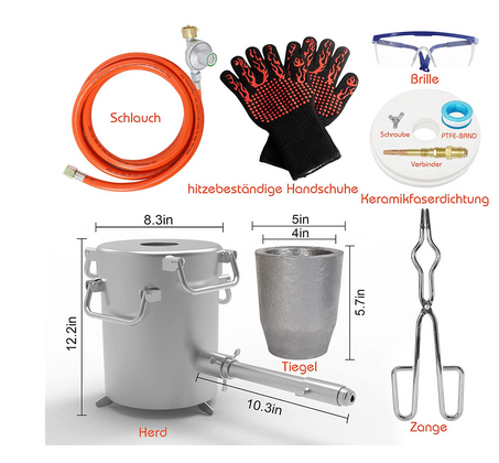 Melting Stove Kits, Made of 304 Stainless Steel Barrel