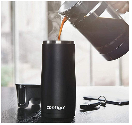 West Loop Auto seal Thermal Mug, Stainless Steel,keeps drinks hot for up to 5h