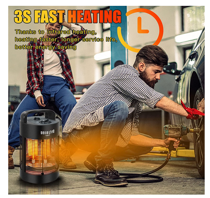 Infrared Standing Heater 700W with 360° Rotation, 4 Modes for Energy Saving and Efficient Heating