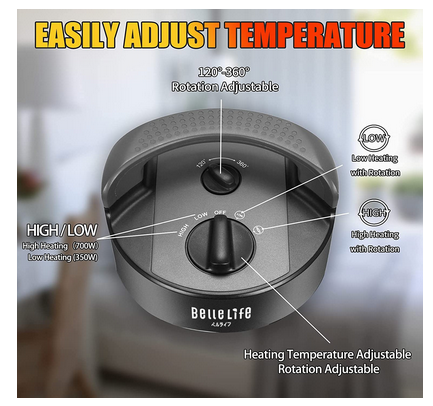 Infrared Standing Heater,700W 360° Portable Heater, 4 Modes Energy Saving