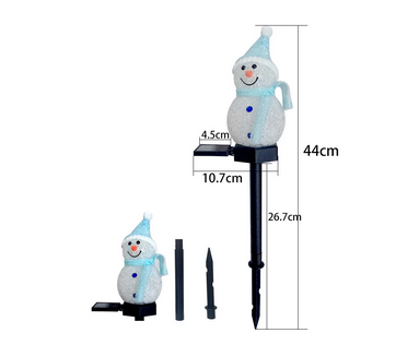 Snow Man Solar Christmas Lights Outdoor Waterproof Post Lamp Lawn Landscape Garden Decoration Lights