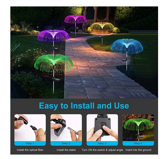 Garden Solar Fireworks Lights, Color-Changing Waterproof LED Outdoor Decoration for Pathway, Patio, and Lawn