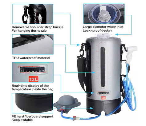 Portable 12 L Solar Camping Shower