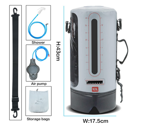 Portable 12 L Solar Camping Shower