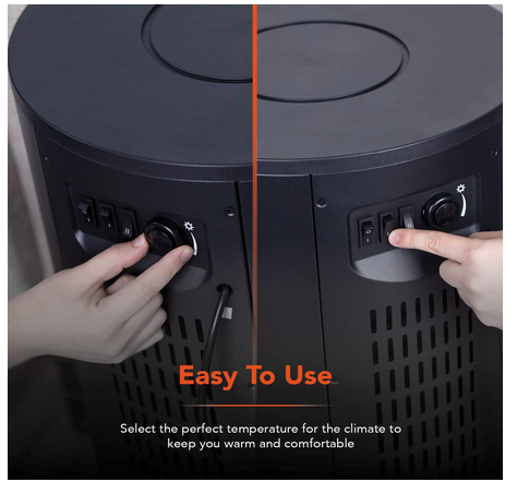 Stove with Two Heat Settings, Realistic LED Flame Effect, 2000W