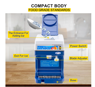 Electric Cube Ice Shaver and Granizing Machine – Commercial Ice Crusher for Smoothies, Desserts, and Cold Beverages