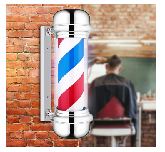 Barber Pole Light, Hair Salon Logo, LED, Rotating
