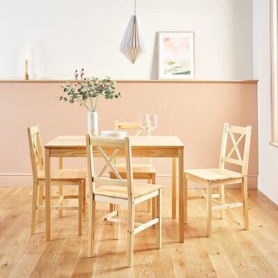 Pine Table and Chairs Set 4