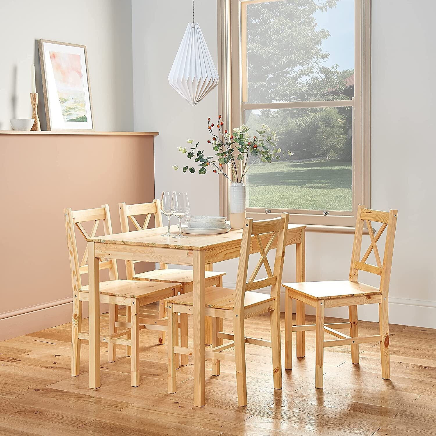 Pine Table and Chairs Set 4