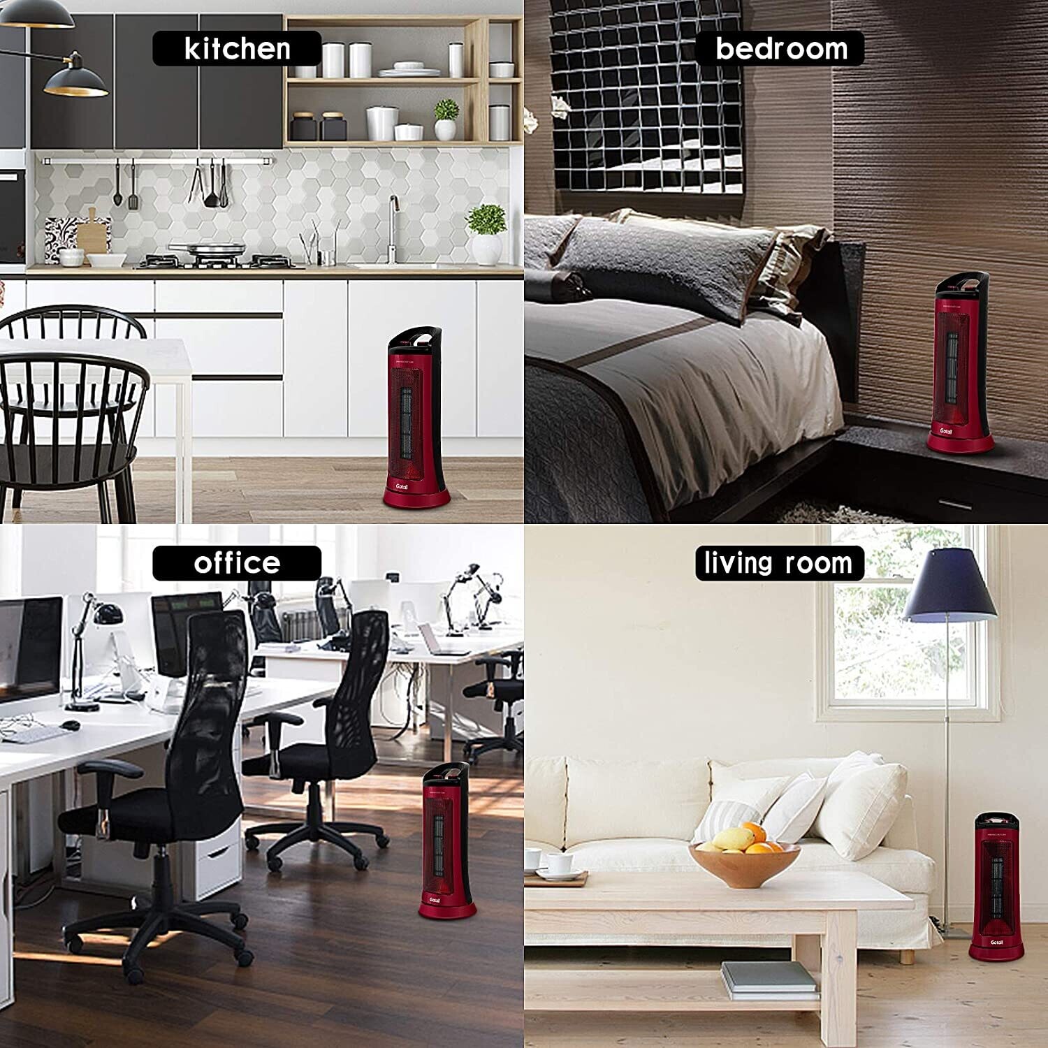 Ceramic Fan Heater, Portable Electric Space Heater for Home, Office, and Bedroom Heating