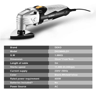 New 220V DKOM40LD1/2 Electric Multi function Oscillating Tool Electric Trimmer Saw Variable Speed with Accessories