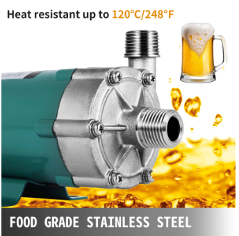 Homebrew Pump with Food Grade Stainless Steel Head for Brewing and Wine Making