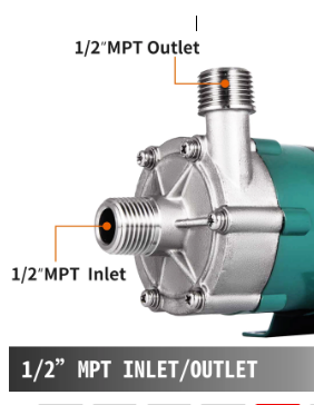 Homebrew Pump with Food Grade Stainless Steel Head for Brewing and Wine Making