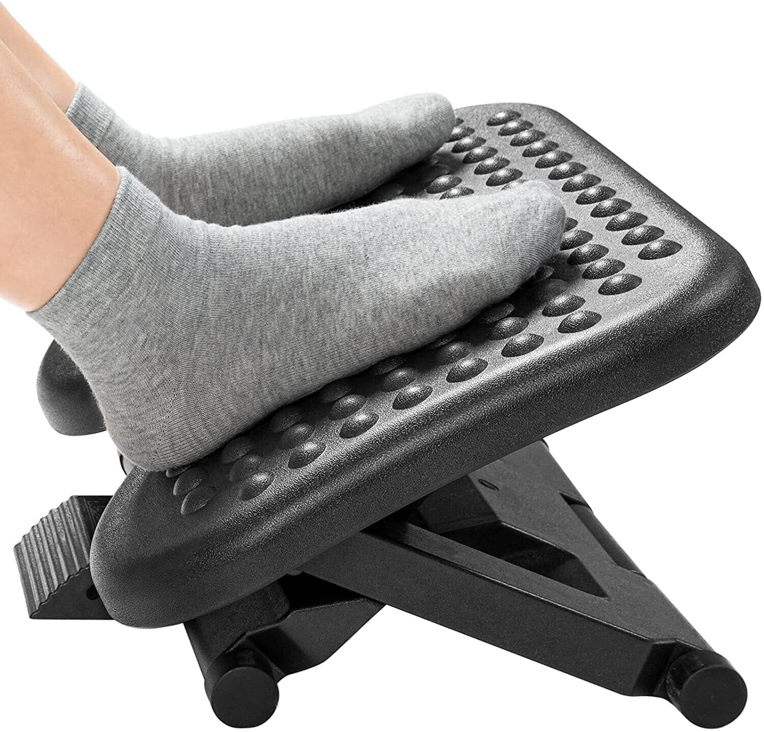 Footrest with 3 Adjustable Heights and Angled Ergonomic Support for Comfort