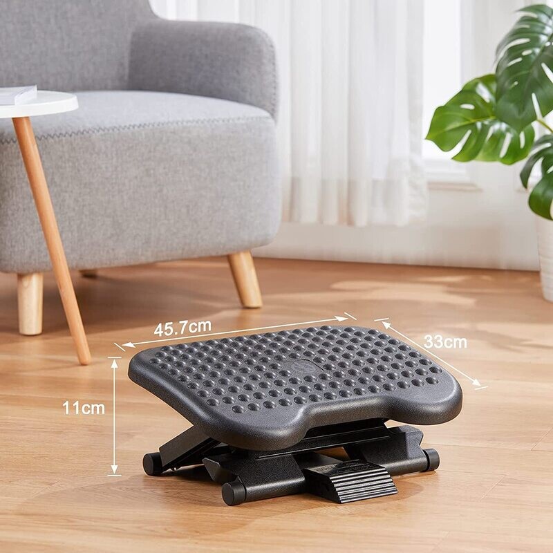 Footrest with 3 Adjustable Heights and Angled Ergonomic Support for Comfort