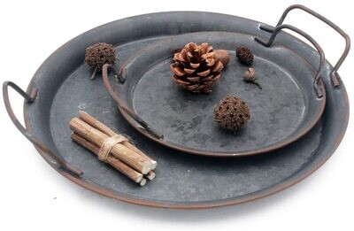 Industrial Style Metal Iron Tray for Home Decor, Serving, and Stylish Organization