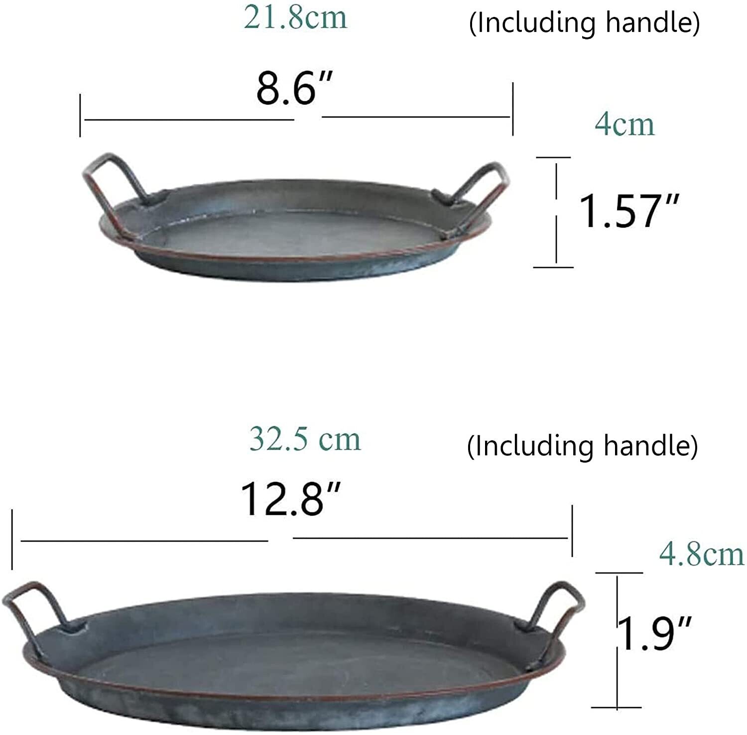 Industrial Style Metal Iron Tray for Home Decor, Serving, and Stylish Organization