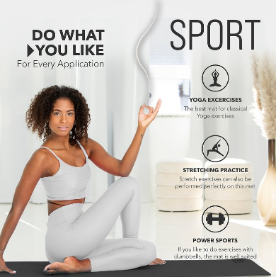 Gymnastics, Yoga &amp; Fitness Mat for Home Workout, Exercise, and Pilates with Non-Slip Surface